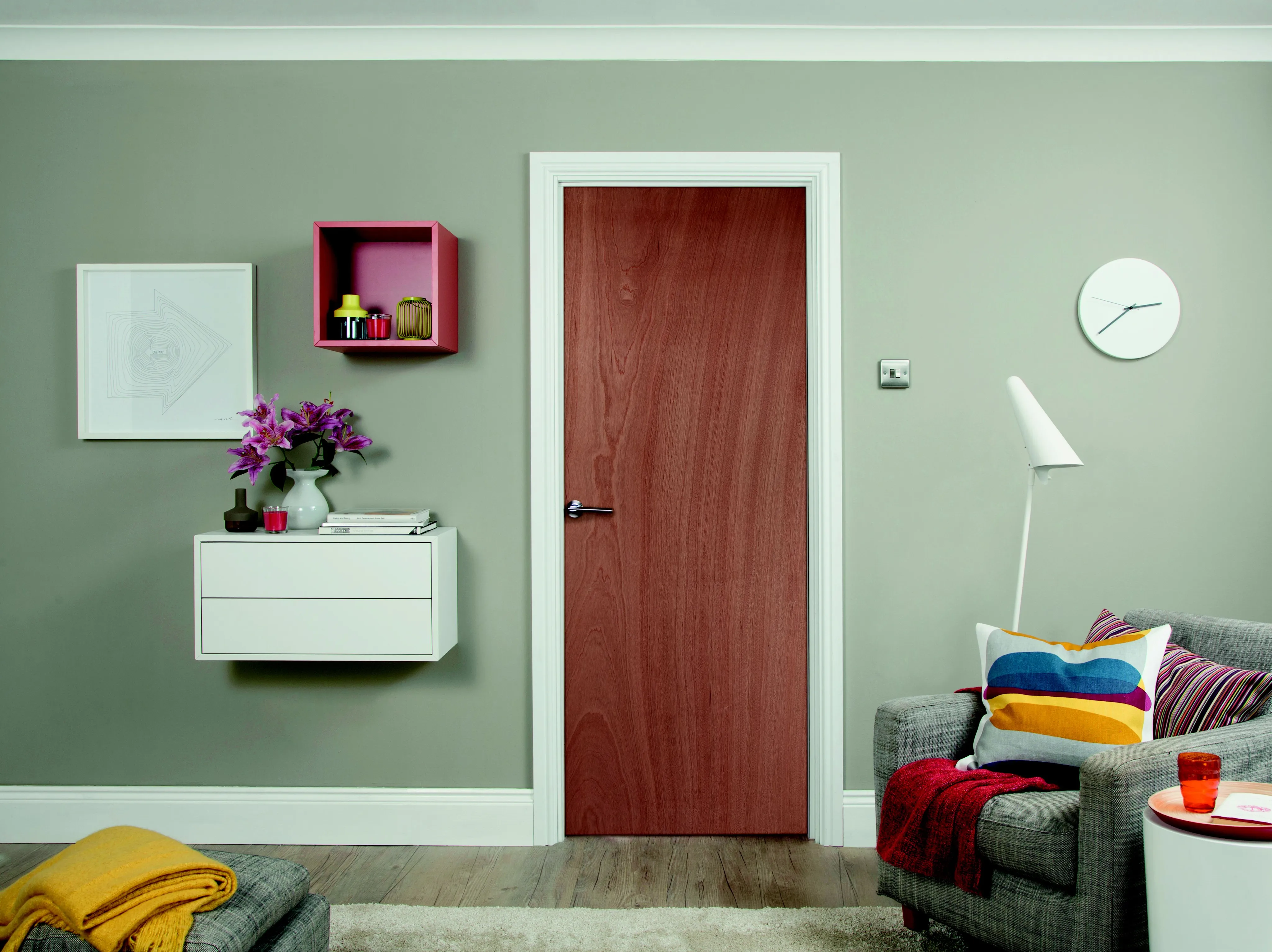 Flush Ply veneer Internal Door, (H)2032mm (W)813mm (T)35mm