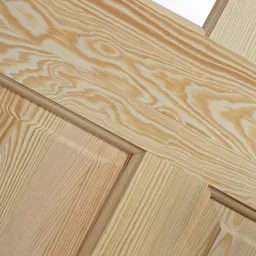 4 panel Glazed Clear pine LH & RH Internal Door, (H)2032mm (W)813mm
