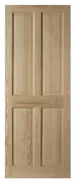 4 panel Clear pine LH & RH Internal Door, (H)2040mm (W)826mm