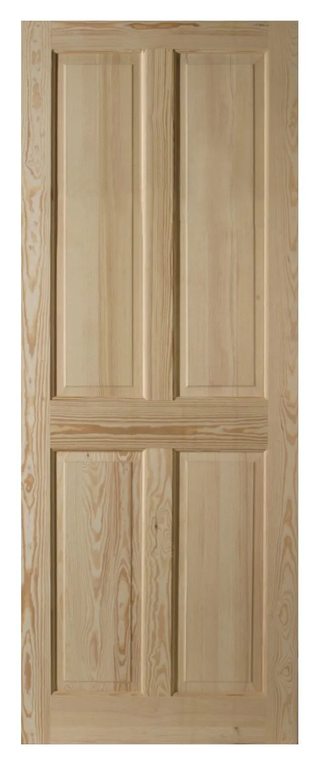 4 panel Clear pine LH & RH Internal Door, (H)2040mm (W)826mm