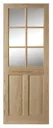 6 panel Glazed Clear pine LH & RH Internal Door, (H)1981mm (W)762mm