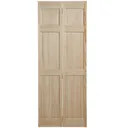 6 panel Clear pine Internal Bi-fold Door set, (H)1946mm (W)675mm