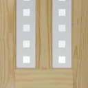 Vertical 2 panel Patterned Frosted Glazed Clear pine LH & RH Internal Door, (H)2040mm (W)726mm