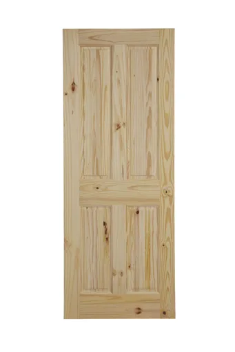 4 panel Knotty pine LH & RH Internal Fire Door, (H)1981mm (W)762mm