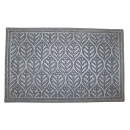 Colours Leaf Grey Jute & polyester Door mat (L)0.9m (W)0.6m