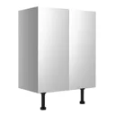 Cooke & Lewis Santini Gloss White Style: Curved Double door Base Cabinet (W)600mm (H)852mm