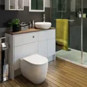 Cooke & Lewis Marletti Gloss White Slimline Toilet Cabinet (W)600mm (H)852mm