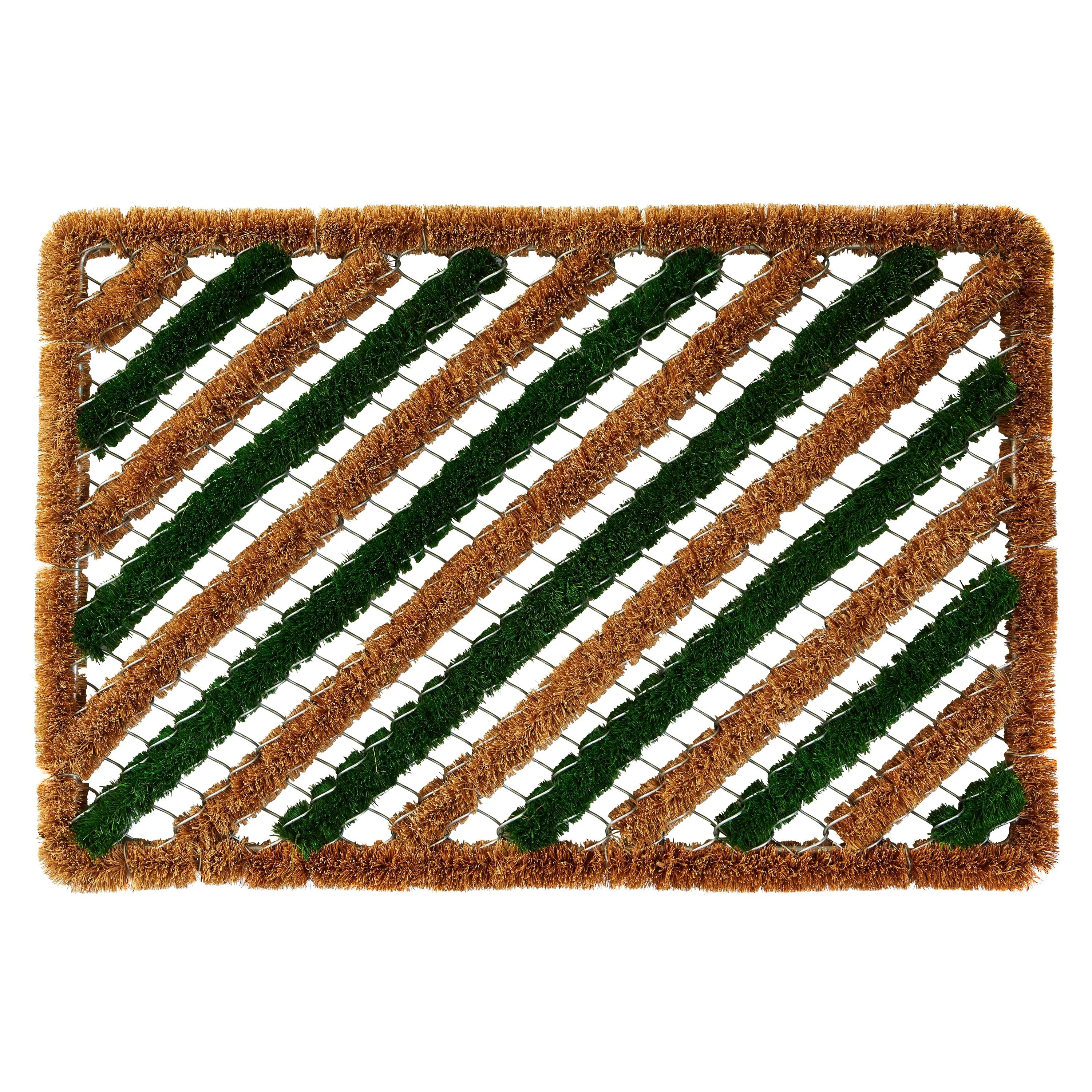 Colours Green & natural Coir Door mat (L)0.6m (W)0.4m