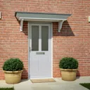 4 panel Frosted Glazed Primed White LH & RH External Front Door, (H)2032mm (W)813mm