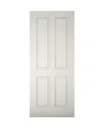 Geom 4 panel Primed White LH & RH External Front Door, (H)1981mm (W)762mm
