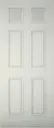 6 panel Frosted Glazed Primed White LH & RH External Front Door, (H)1981mm (W)762mm
