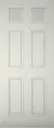 6 panel Frosted Glazed Primed White LH & RH External Front Door, (H)1981mm (W)838mm