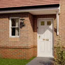 6 panel Frosted Glazed White LH & RH External Front door, (H)2032mm (W)813mm