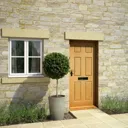 6 panel White oak veneer LH & RH External Front Door, (H)2032mm (W)813mm