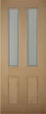 4 panel Frosted Glazed White oak veneer LH & RH External Front Door, (H)1981mm (W)762mm