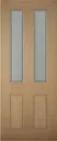 4 panel Frosted Glazed White oak veneer LH & RH External Front Door, (H)1981mm (W)838mm