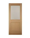 Glazed White oak veneer LH & RH External Back Door, (H)2032mm (W)813mm