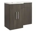 Cooke & Lewis Ardesio Bodega grey Woodgrain effect Vanity & toilet unit