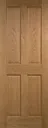 4 panel Oak veneer Internal Door, (H)1981mm (W)686mm