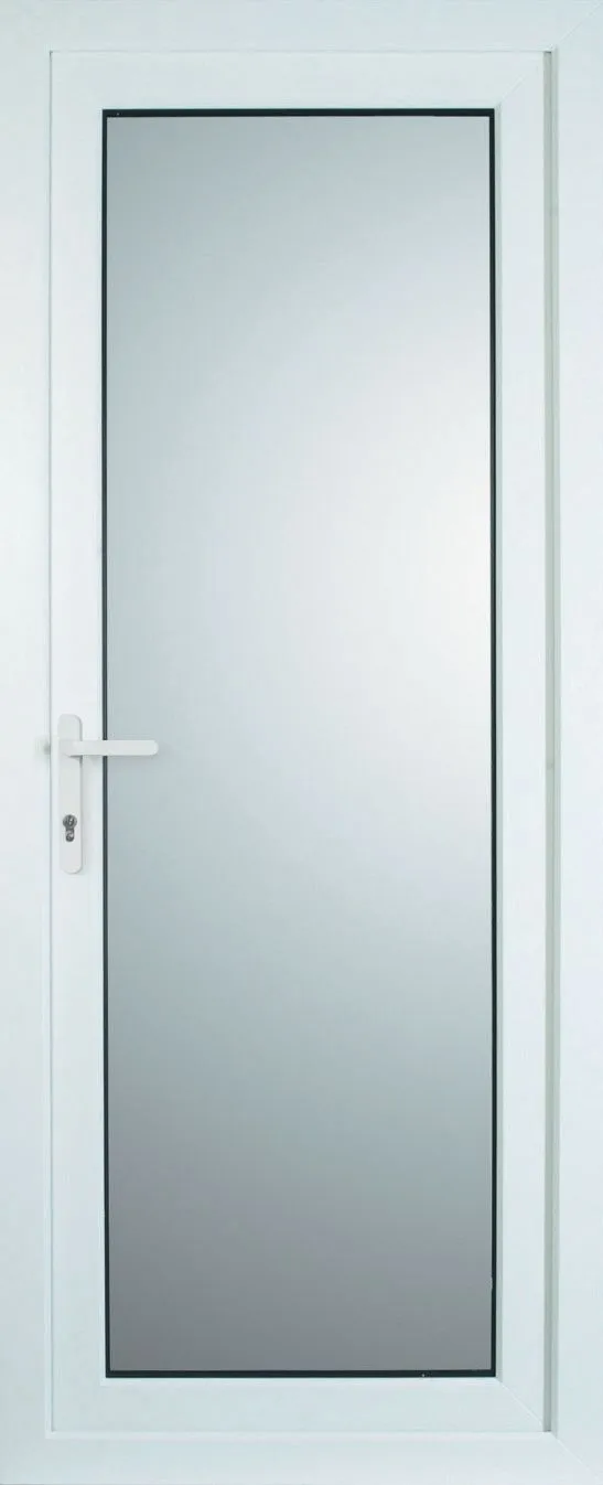 Fully glazed White uPVC LH External Back Door set, (H)2055mm (W)920mm