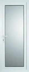 Fully glazed White uPVC RH External Back Door set, (H)2055mm (W)920mm