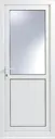 2 panel Frosted Glazed White uPVC LH External Back Door set, (H)2055mm (W)920mm