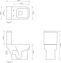 Cooke & Lewis Fabienne Close-coupled Toilet with Soft close seat