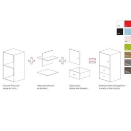 Form Konnect Grey oak effect 4 Cube Shelving unit (H)1372mm (W)352mm (D)317mm