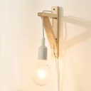 Fix wooden wall light, black socket