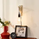 Fix wooden wall light, black socket