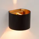 Semi-circular LED wall lamp Xio in black