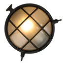 Dudley outdoor wall light, flat/round, black