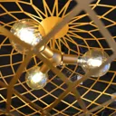 Wolfram hanging light, oval lampshade, 100 cm gold