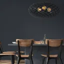 Wolfram hanging light, oval lampshade 100 cm black