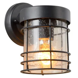 Keppel outdoor wall light made of metal and glass