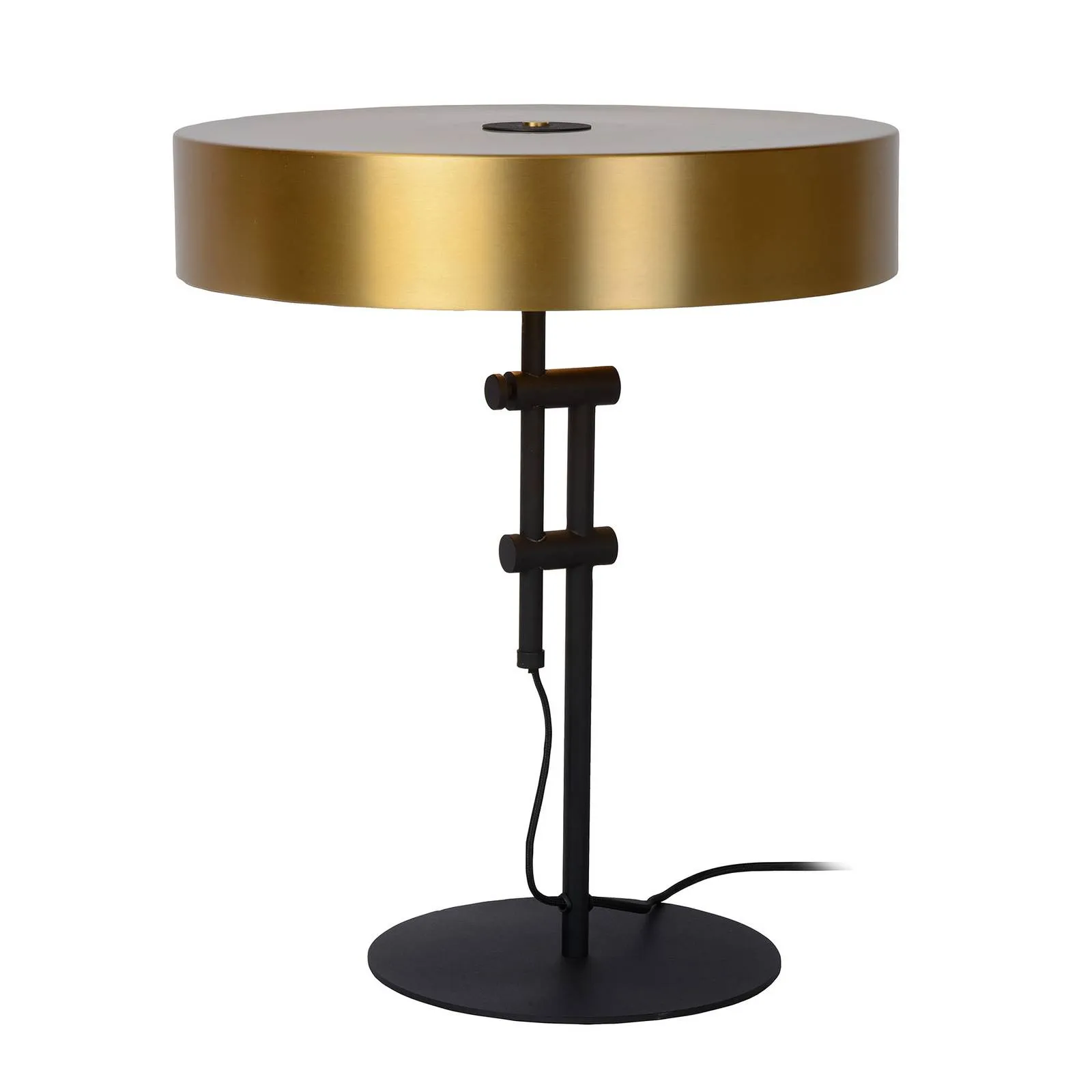 Giada table lamp with a flat lampshade in gold