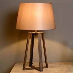 Coffee Lamp table lamp with brown fabric shade