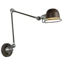 Rusty brown Honore industrial wall lamp adjustable