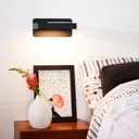 Black Atkin LED wall lamp with USB port
