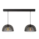 Two-bulb Mesh hanging light in black