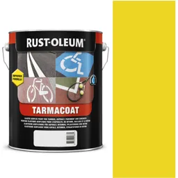 Rust Oleum Tarmacoat Rapid Curing Road Line Paint - Traffic Yellow, 5l