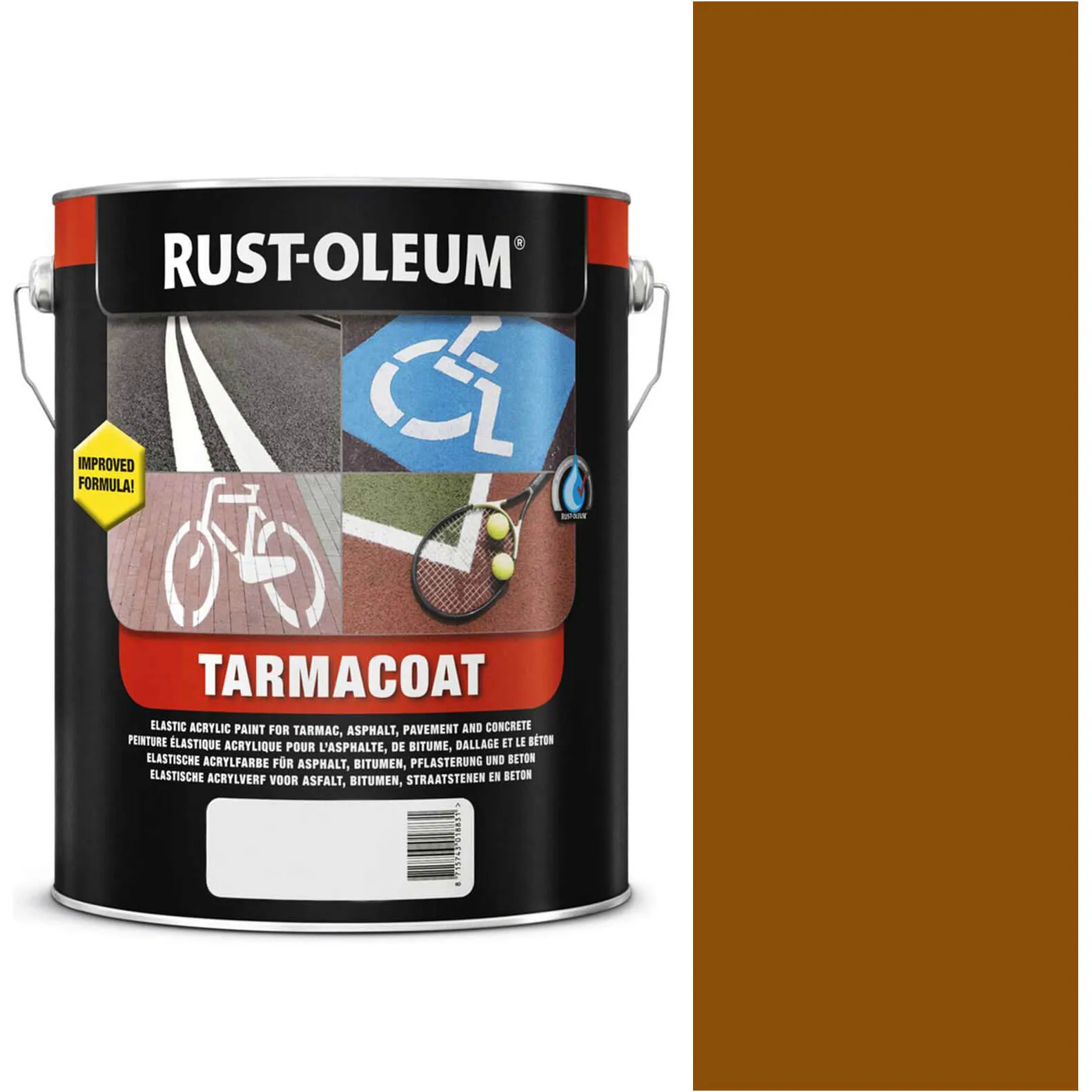 Rust Oleum Tarmacoat Rapid Curing Road Line Paint - English Red, 5l