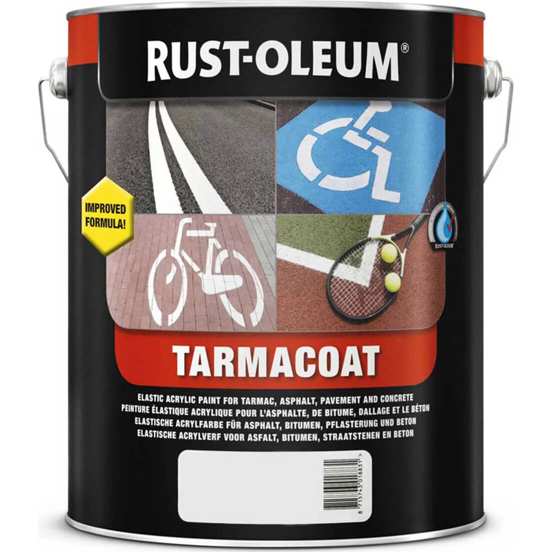 Rust Oleum Tarmacoat Rapid Curing Road Line Paint - Traffic White, 5l