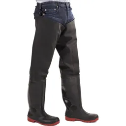 Amblers Safety Rhone Thigh Safety Wader - Black / Red, Size 5