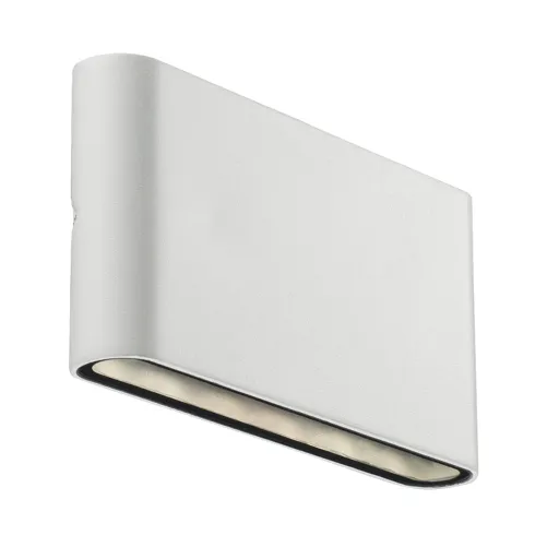 Kinver LED outdoor wall light, flat shape, white