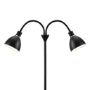Two-bulb floor lamp Ray made of black metal