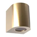 Canto 2 LED outdoor wall light, 10 cm, brass