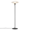 Verona floor lamp, black frame, opal lampshade