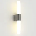 Helva Double LED bathroom wall light, nickel