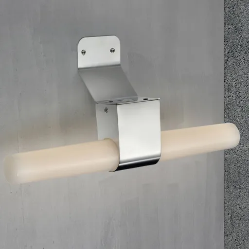Helva Double LED bathroom wall light, nickel